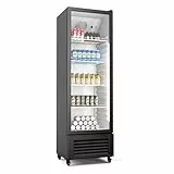 Klarstein GrandCooler 306L Getränkekühlschrank - Doppelt Verglaste Tür, LED-Beleuchtung, Mechanischer Thermostat, 0 °C bis 10 °C, 4 Räder, Energieklasse B