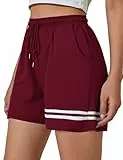 Gyabnw Bermuda Shorts Damen Lässig Elastische Kurzhose Business Cargo Hosen Sommer Shorts mit Taschen