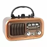 YUEHISY Retro Bluetooth -Lautsprecher, Vintage AM FM -Radio, Tragbares Retro -Radio mit Bluetooth -Lautsprecher, Solar -Batterie, für Home Office, Outdoor Party, USB -Fahrer