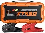 Starthilfe Powerbank für PKW 8000A (All Gas/12,0L Diesel), Auto Starthilfe 26800mAh, 12V Autobatterie Booster mit 800 Lumen Taschenlampe, 2 USB Ausgänge, Verdickt Starthilfekabel, Tragbarer Griff