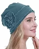osvyo Chemo Kopfbedeckung für Damen,Turban Mütze für Frauen, Krebs Beanie Haarausfall versiegelte Verpackung Cerulean BLAU