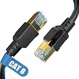 Nebite Cat 8 LAN kabel 3m, 40Gbps Netzwerkkabel 2000 MHz Ethernet Kabel Gigabit S/FTP Patchkabel mit rj45 Stecker für PS5/4, Xbox, Modem, TV, Switch, Laptop, Router, Schneller als Cat 8/7/6/5