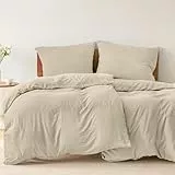 Dreamzie - Bettwäsche 135x200 4teilig Set Beige – Bettbezug mit 2 Kissenbezug 80x80 – Mikrofaser Weich & Pflegeleicht - Oeko-Tex