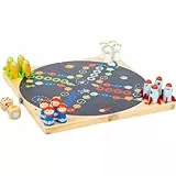 small foot Ludo 'Space' aus Holz, Brettspiel in Klappbox, mit Farb-Würfel und Weltraumfiguren, ab 4 Jahren, 11452