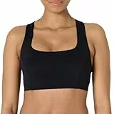 Amazon Essentials Damen Active FormFlex Buttery Soft Sport-BH mit Racerback und eckigem Ausschnitt, für leichten Halt, Schwarz, L