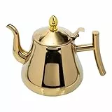 HEMOTON Edelstahl mit Sieb Wasserkocher Kaffeekanne Wasserkessel induktion für Kaffeeliebhaber 1L