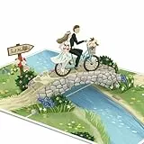 papercrush® Pop-Up Karte Hochzeit „Brautpaar auf Fahrrad“ - Lustige 3D Hochzeitskarte, Edle Glückwunschkarte für Standesamt & kirchliche Trauung, Geldgeschenk für Hochzeitsreise & Flitterwochen