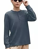 Arshiner Tshirt für Jungen Langarm Herbst Winter Einfarbig Langarmshirt Kinder Tops Oberteile Junge Basic Freizeit Shirts Dunkel Grau 160