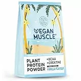 Veganes Proteinpulver + Creatin + BCAA | Vanille | 600g Eiweißpulver | Premiumqualität Protein | Made in Germany | Alpha Foods