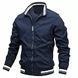 AIEOE Herren Leichte Bomber Blouson Jacke Sommer Übergangsjacke Freizeit Stehkragen Militär Fliegerjacke Bomberjacke für Outdoors Joggen Sport - 2XL(EU/US L)