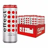 effect Energy Drink CLASSIC – Tray mit 12 x 330 ml Energy Dosen Einweg, Koffeinhaltiges Erfrischungsgetränk mit B-Vitaminen – einzigartiger & erfrischender Geschmack, vegan