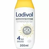 Ladival Trockene Haut Sonnenschutz-Lotion LSF 50+: Sonnencreme bei Neigung zu Neurodermitis, Psoriasis, beruhigend und pflegend mit Hyaluronsäure, mit 4-fach Zellschutz, wasserfest, 200ml