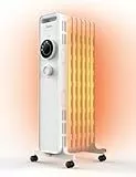 Midea NY1507-22M Ölradiator 1500W Energiesparend Leise, Elektroheizung mit 7 Rippen, Thermostat,3 Heizstufen, Kipp- und Überhitzungsschutz,ECO-Modus,schnell beheizbar und tragbar, weiß