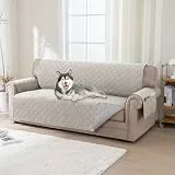 BellaHills 100% Wasserdicht Sofa Überzug Sofaschoner 3 Sitzer (51x172cm) Sofa Cover Überwurf Couch Überzug Anti-rutsch Sofaschutz, Französische Eiche