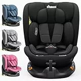 Kidimax® i-Size Kindersitz 40–150 cm (0–12 Jahre) | ECE R129/04 | 360° drehbar | mit Isofix & Top Tether | Gruppe 0+/1/2/3 | 5-Punkt-Gurt | verst. Kopfstütze | Autokindersitz Kinderautositz, Schwarz