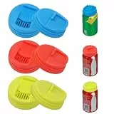 Uoeo 6 Stück Sodadosen-Deckel, auslaufsicher, Spritzdeckel, Bierdosen-Abdeckung, wiederverwendbare Dosenkappen für kohlensäurehaltiges Wasser oder Softdrink-Zubehör für drinnen und draußen