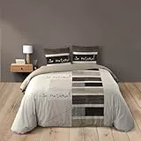 douceur d'Intérieur Interior Softness So Natural 3-teiliges Set, bedruckt mit einer Fadenzahl von 42, durchgehend bedruckter Baumwolle, 1 Bettbezug 260 x 240 cm, 2 Kissenbezüge 63 x 63 cm