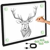 Phylosal Magnetisches A3-Lichtpad, superhelle Lichtbox mit Seitentaste, Diamant-Kunst-Lichttafel, Lightbox zum Nachzeichnen und Zeichnen, USB-Strom-Kunsthandwerk-Lichttisch zum Skizzieren, Jäten von