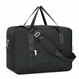 Narwey Handgepäck 45x36x20cm Easyjet Cabin Bag Handgepäck Tasche für Flugzeug Faltbare Reisetasche Damen Weekender Bag Damen Herren Handgepäck Koffer 30L(Schwarz)