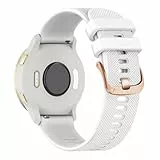 TUCOMO Armband Kompatibel mit Vivoactive 4S / Venu 3S / Venu 2S / Vivomove 3S, 18mm Weiches Silikon Rose Gold Verschluss Sport Ersatzband für Garmin Forerunner 255s/265S Herren Damen