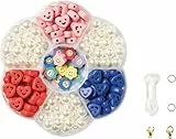 folia Perlenmix Happy für Schmuckset 160 Teile für Basteln und Dekoration Set für kreative Projekte und DIY Ideen, Perlenset