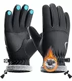 PULIOU Handschuhe Herren Damen Winter Thermo Fahrradhandschuhe Warme Winterhandschuhe Winddichte Touchscreen Laufhandschuhe Sporthandschuhe zum Laufen Radfahren Klettern