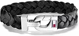 Tommy Hilfiger Jewelry Herren-Armband Men's Casual Edelstahl Leder 20.5 cm-2700872