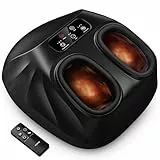 RENPHO Fußmassagegerät im Großformat bis zu Herrenschuhgröße EU 48, Shiatsu-Fußmassage mit Wärmefunktion, Fussmassagegerät mit Fernbedienung, Kneten, Rollen, Luftkompression und Auto-Timer-Funktion