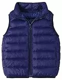 Happy Cherry Baby Daunenweste Winter Verdickte Weste Jungen Mädchen Wattierte Outdoorweste Hersteller 120/DE Größe 110-116-Navy