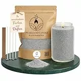NaDeco Kerzensand mit Duft und Docht, 450g, Kerzen selber Machen, Kerzenwachs & Kerzendocht, Duftwachs Aroma Duft Kerze Candle Sand, Pflanzliches Wachs Granulat DIY Deko Basteln, Moschus