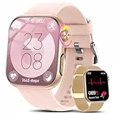 2026 Neu Smartwatch Damen mit EKG+HRV/Blutdruck/Menstruationszyklus/BMI/Schlafmonitor 1,97'AMOLED Gesundheitsuhr mit Telefonfunktion 24H Herzfrequenz SpO2 Körpertemperatur, Fitnessuhr für Android/iOS