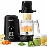 Grownsy Babynahrungszubereiter mit zweistöckigem Dampfkorb – Dampfgarer, Pürieren & Sterilisator in einem Gerät, BPA-frei, für gesunde hausgemachte Babynahrung, BPA-frei