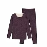 Daesar Thermounterwäsche Set, Thermowäsche Herren Winter 3XL Sportunterwäsche Polyester Unterhose + Unterwäsche Wärmend Dunkelviolett