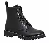 Dunes Dannon Damen-Schnürstiefel + Memory-Schaum, schwarz, 43 EU