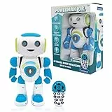 Lexibook Intelligenter Powerman Junior-Roboter, pädagogisch und interaktiv, lesen, tanzen, Musikspielen, Sätze wiederholen, Fernbedienung, Spielzeug ab 3 Jahren, blau/weiß (ROB20ES), Farbe: