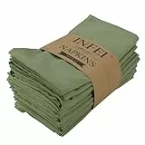 INFEI Weich Einfarbig Baumwollmischung Abendessen Cloth Servietten, 12 Stück (17 x 17 Zoll), für Veranstaltungen und den Heimgebrauch (Olive)