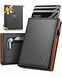 Tomylv Geldbörse Herren - Portmonee Herren mit Münzfach, Slim Wallet mit RFID-Schutz, Kartenetui - für 11 Karten, 8 Scheine, 5 Münzen, ID-Fenster, Geschenkbox