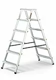 DRABEST Leiter PRO Serie Trittleiter Alu Klaptritt 8 Stufen Klappleiter Beidseitig Leiter max 150 kg