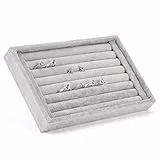 Yosoo Velours Innen Wildleder Jewelry Ohrringe Ringe Manschettenknöpfe Display Organizer Box Tray Holder Case Schlitzen Storage Geschenk