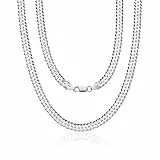 AKA Gioielli® - Massive 925 Silber Halskette Herren - 6mm Doppel Panzerkette - 60cm lang