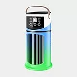 Mobiler Klima-Luftkühler ohne Abluftschlauch, Ventilator mit Wasserkühlung und Luftbefeuchter, 4-Stufen Timer, energiesparendes Mini-Klimagerät für Schlafzimmer- Smaragdgrün