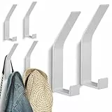 Kssvzz 6 Stück Kleiderhaken Wand zum Bohren-Schrauben unsichtbar, Moderne Garderobenhaken Garderobenleiste Wand für Jacken, Mäntel, Cap, Schals, Handtuch, Handtaschen und Mehr, Silbrig