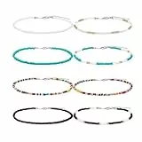 Holibanna Boho Damen Kette Kurz 40Cm Bunte Perlen Halskette Choker Schmuck Set Für Alltag Festival Party