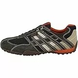 Geox Herren U Snake K Sneaker, Dk Grey Off White, 43 EU