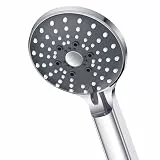 YEAUPE PRO Hochdruck Duschkopf, 6 Strahlarten Handbrause mit Ein-Knopf-Umschaltung, Anti-Kalk Silikondüsen, Wassersparender Duschkopf für niedrigen Wasserdruck, Werkzeuglose Montage, Chrom