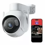 SwitchBot 3K Überwachungskamera Aussen, KI-Videosuche, Szenenbenachrichtigungen & Tagesbericht, PTZ 360°-Auto-Tracking, 2,4-GHz-WLAN, Kompatibel mit Alexa, Google Home & Home Assistant via RTSP