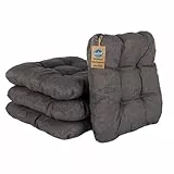 HLKauf 4 | 6 | 8er Set Sitzkissen 36x36x6 cm | weiche Kissen | Für Garten, Camping, Gastronomie oder Bistro | Oeko-Tex und Made in EU (Anthrazit & 1x HLKauf-Block, 8er-Set)