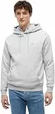 Tommy Jeans TJM Reg S Flag Hoodie Pullover-Kapuzenpulli, Herren, Grau (Silver Grey Heather), L