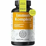 NATURE LOVE® Immun Komplex - 120 Kapseln - 4 Monate Reichweite - mit Echinacea-Extrakt, Vitamin C & D, Zink, Selen und Histidin - Immunsystem unterstützen* - hochdosiert, laborgeprüft aus Deutschland