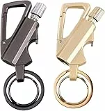 Permanent Match Metall Feuerzeug,Ewiges Streichholz Schlüsselanhänger, Wiederbefüllbares Infinity Feuerzeug, Multifunktionales Schlüsselanhänger. (2, Gold+schwarz)
